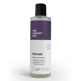 Her Fantasy Box front packaging showing gentle pH-balanced shower gel benefits