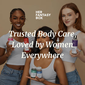 Her Fantasy Box in-shower use scene showing external intimate cleansing routine