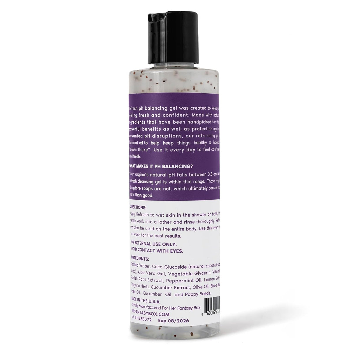 Her Fantasy Box pump dispensing gel demonstrating easy controlled application