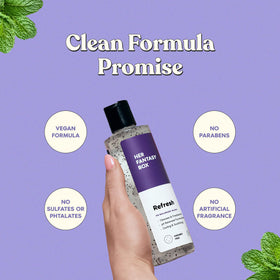 Her Fantasy Box gel texture close-up showing creamy lather for gentle cleansing