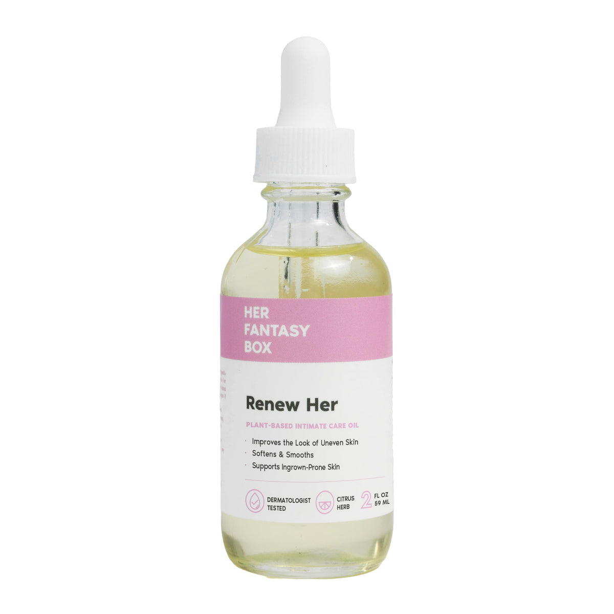 Her Fantasy Box bottle front view showing clean label and benefits