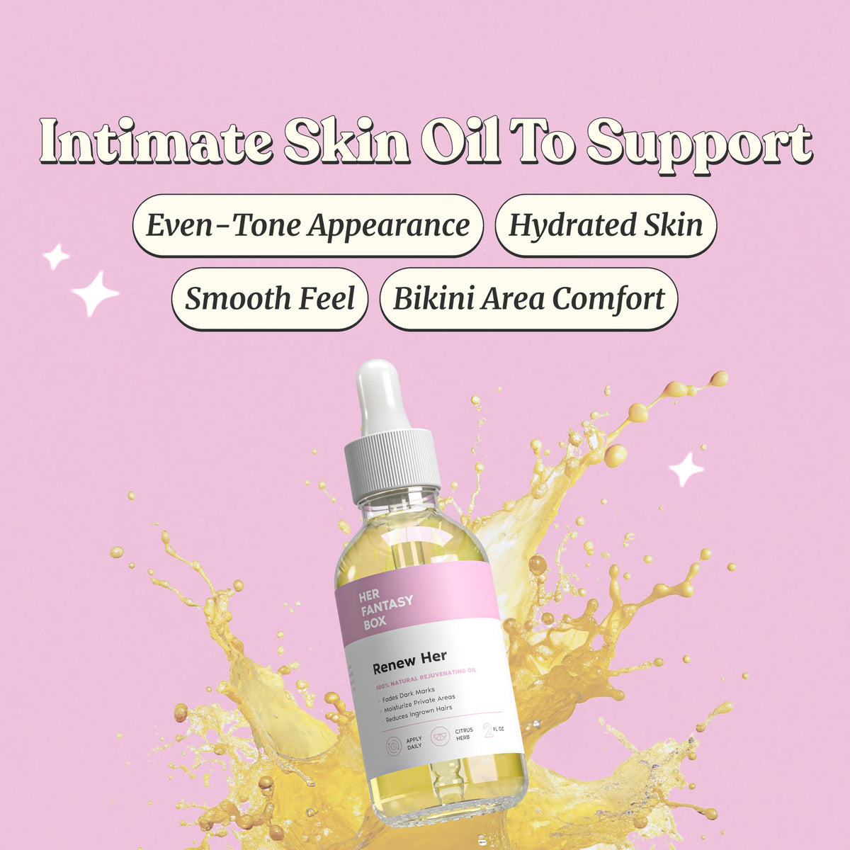 Her Fantasy Box ingredient blend close-up highlights natural botanicals