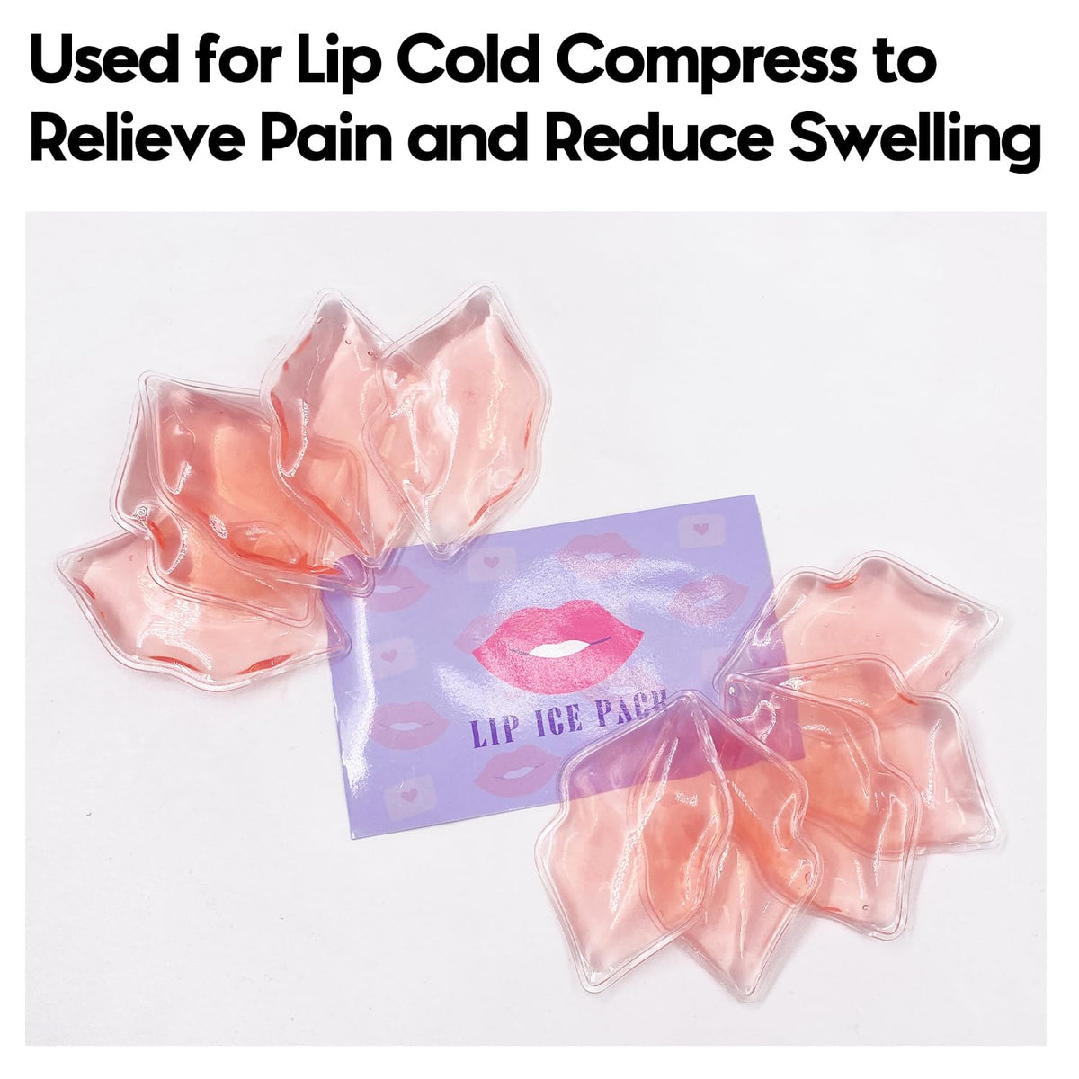 Herb Life lip pack applied to lips demonstrating comfortable contouring and swelling relief