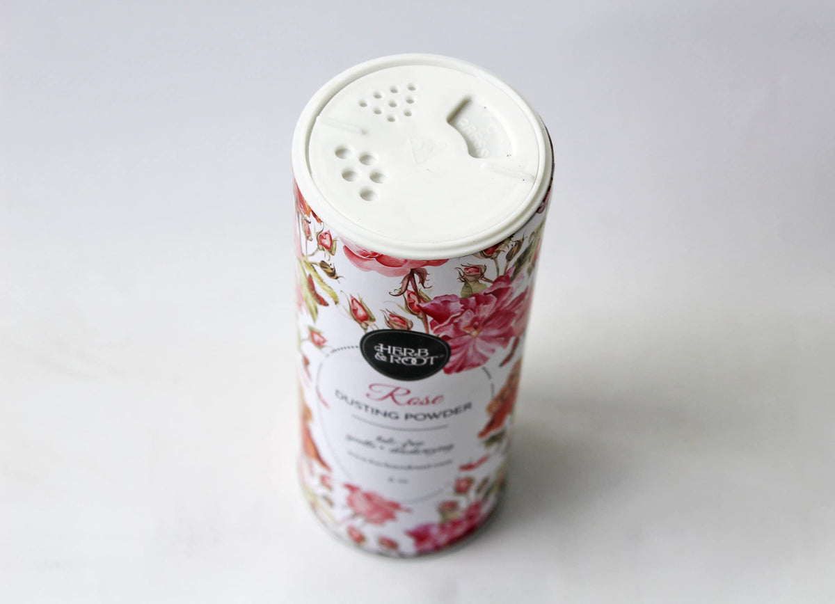 Herb & Root rose scent gift set packaging styled as a present for easy gifting