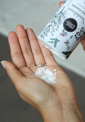 Herb & Root sprinkled on bedsheet to refresh linens and control odor