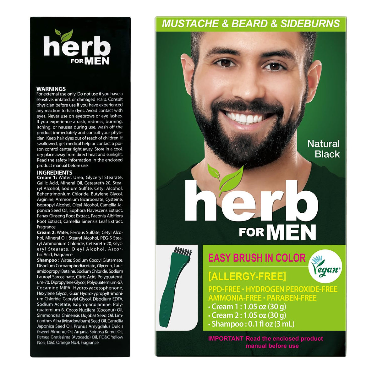 Herb Speedy lifestyle image of man grooming beard showing fast at-home results