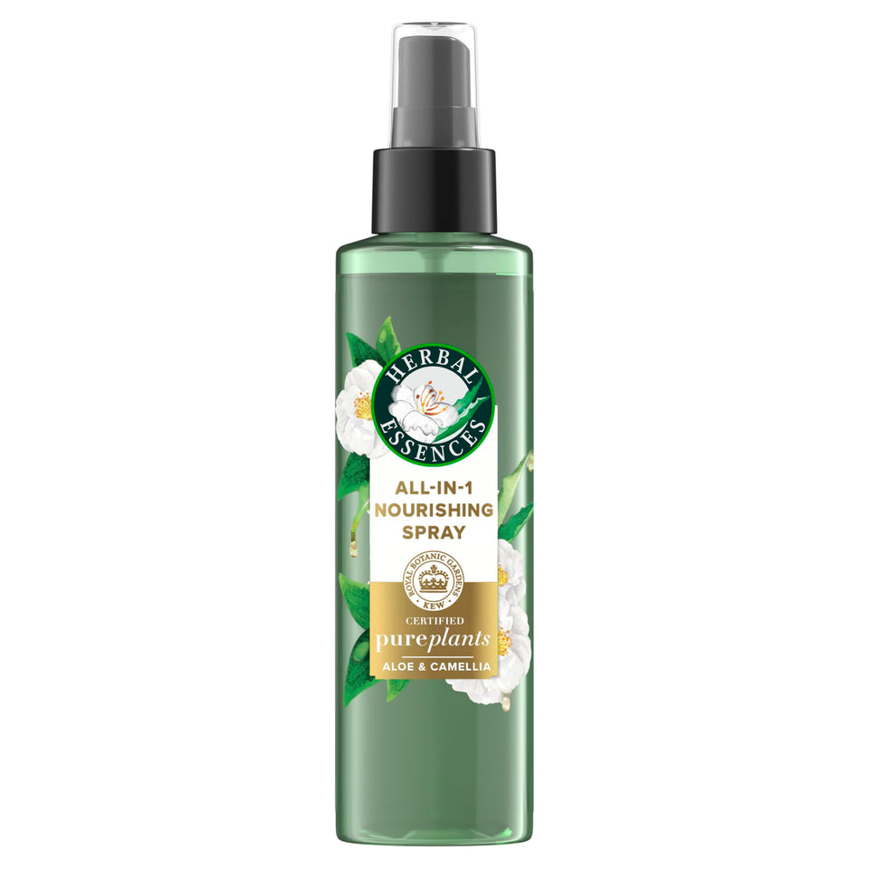 Herbal Essences front packaging of All-in-1 spray showing bottle and branding for everyday nourishment