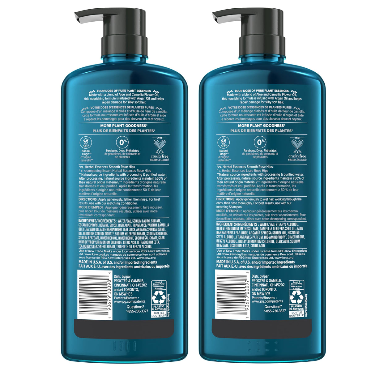 Herbal Essences after-use hair result showing smooth, shiny, manageable strands