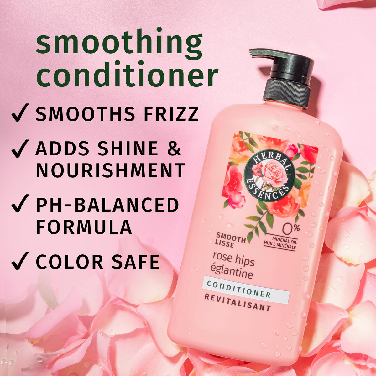 Herbal Essences back label highlighting ingredients and benefits