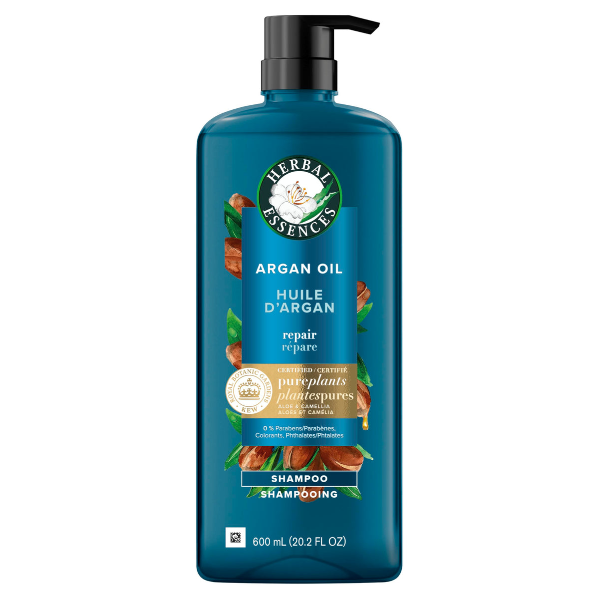 Herbal Essences shampoo on shower ledge in use scene suggesting daily routine