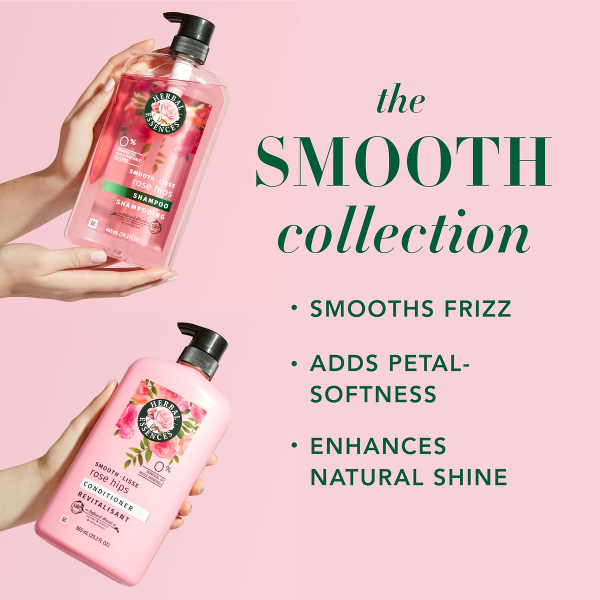 Herbal Essences label close-up highlighting rose hips and scent