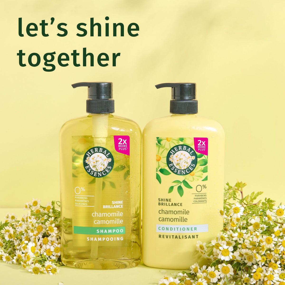 Herbal Essences chamomile open cap with dispense stream showing controlled, no-drip application