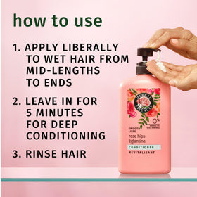 Herbal Essences rose hips and jojoba close-up showing nourishing benefit