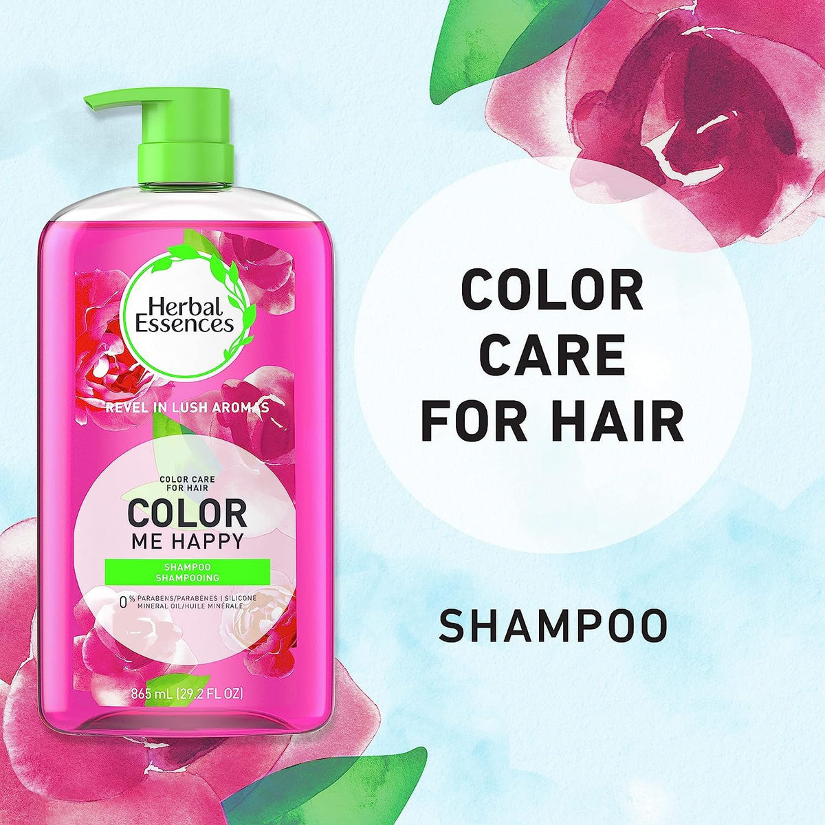Herbal Essences pump and cap detail highlighting recyclable bottle benefit