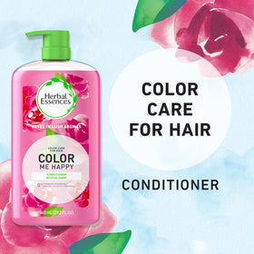 Herbal Essences bottle pump and recyclable cap showing easy-dispense benefit