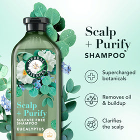 Herbal Essences eucalyptus shampoo texture close-up highlighting gentle cleansing