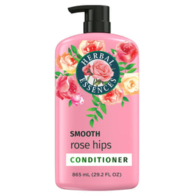 Herbal Essences front bottle showing rose hips and smooth-hair benefit