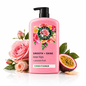 Herbal Essences front packaging showing the rose hips passionfruit bottle and benefits