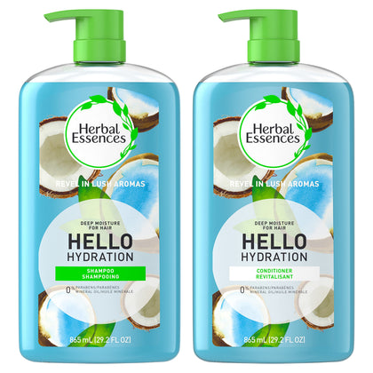 Herbal Essences front packaging showing bottles and coconut scent benefit