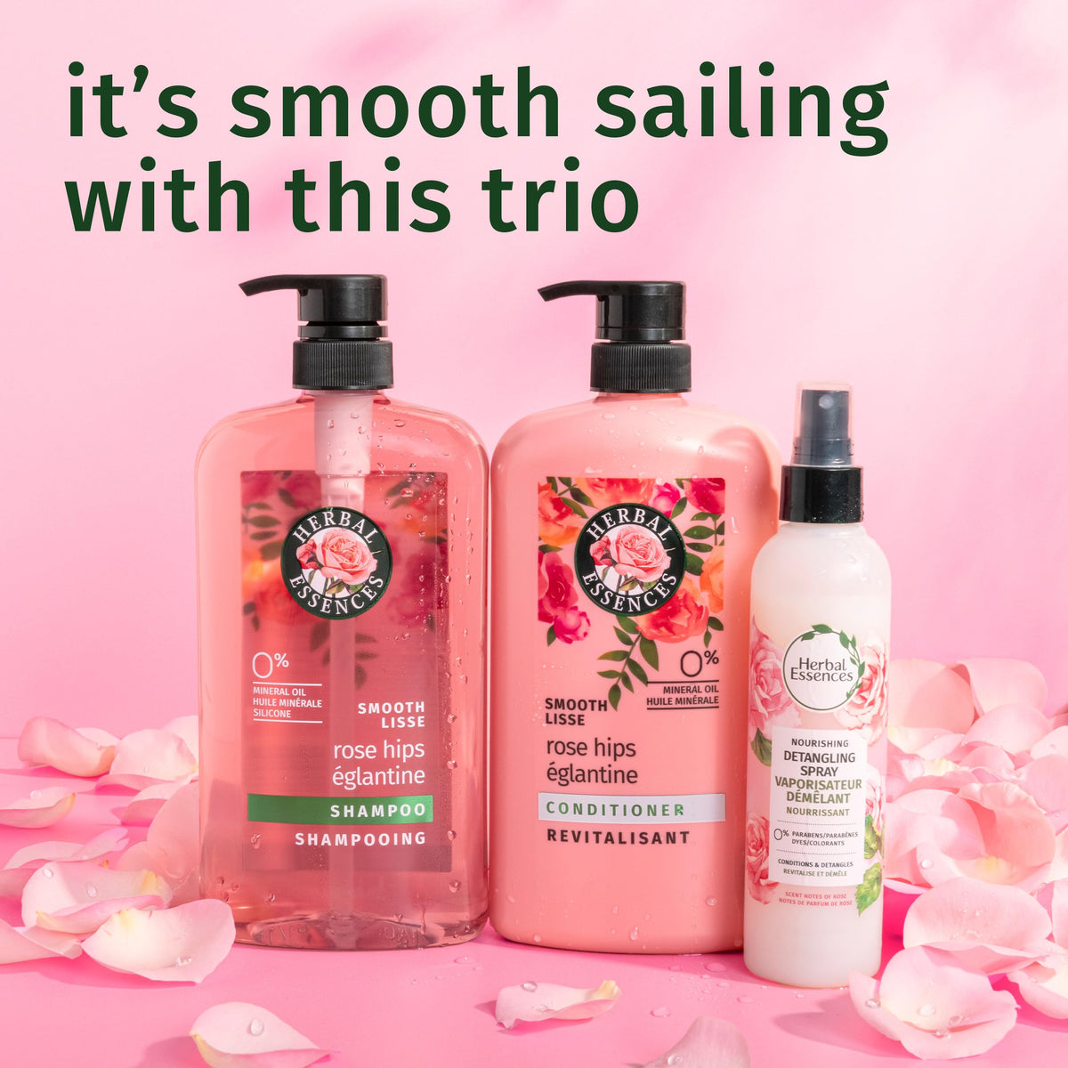 Herbal Essences conditioner being applied in shower for detangling benefit
