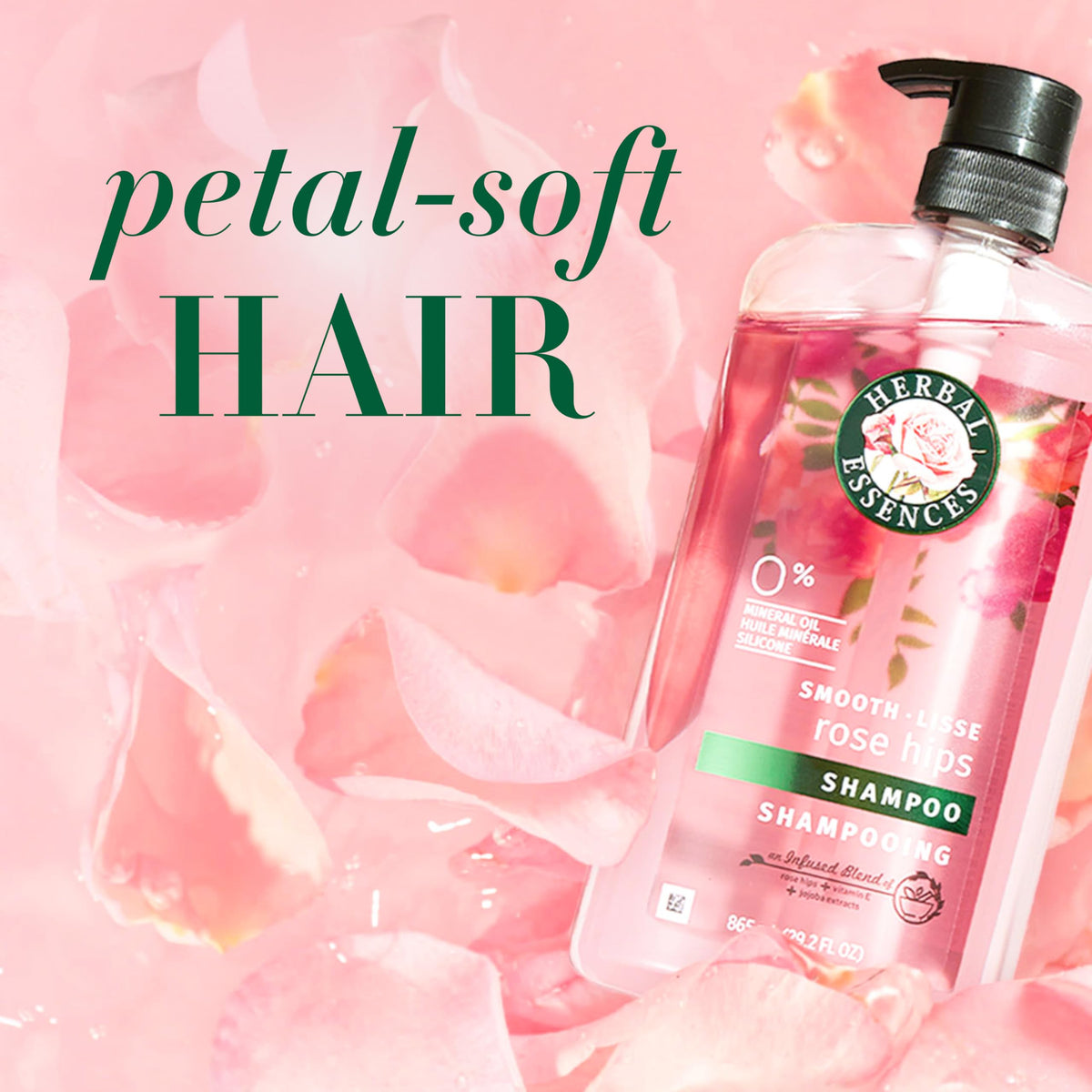 Herbal Essences shampoo lathering in shower demonstrating gentle clean