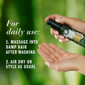 Herbal Essences pump and cap detail highlighting easy dispensing and mess-free use