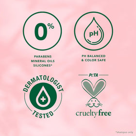 Herbal Essences shampoo dispensed showing silky texture for easy cleansing