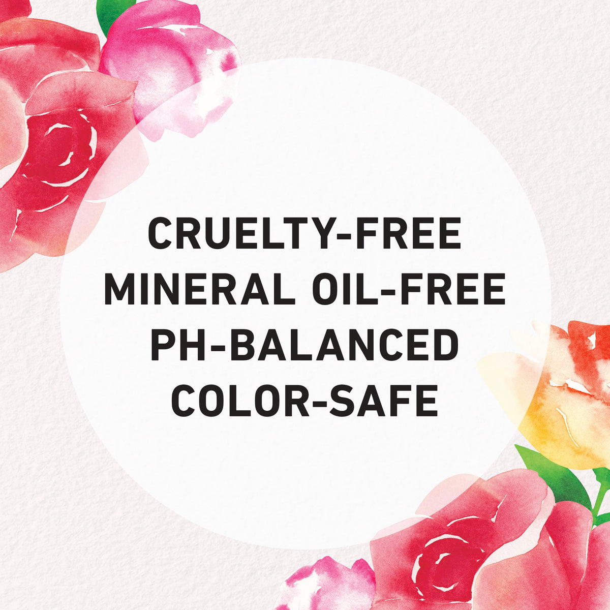 Herbal Essences rose hips and jojoba ingredients emphasizing natural botanicals