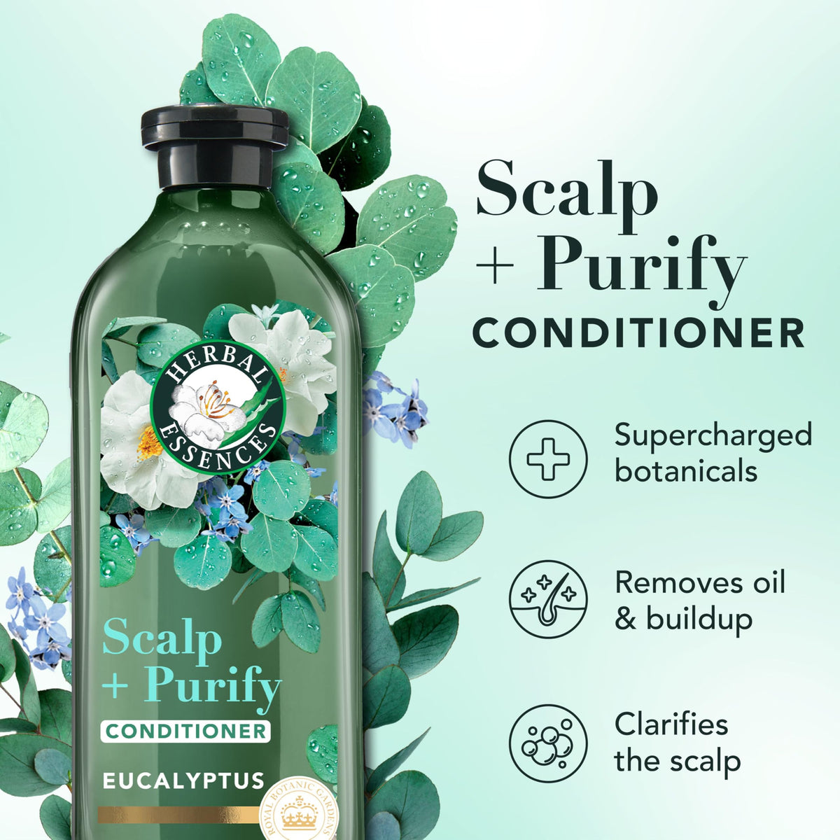Herbal Essences nourishing spray in hand demonstrating lightweight application