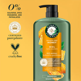 Herbal Essences creamy golden shampoo texture illustrating smooth application benefit