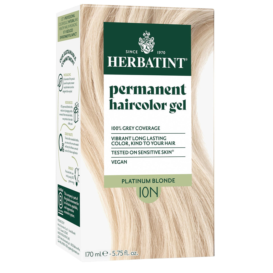 Herbatint front packaging and bottle showing product and benefits