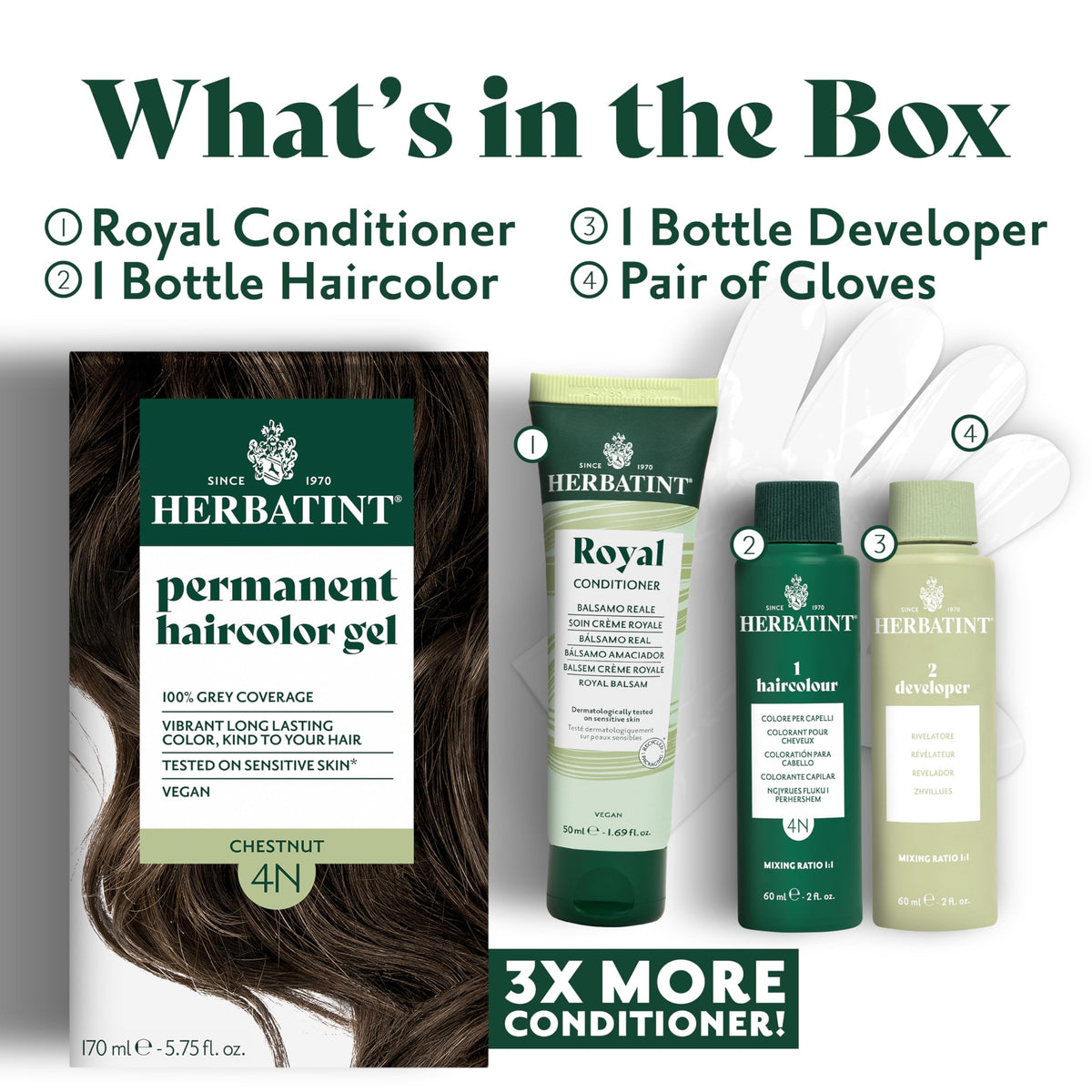 Hand holding Herbatint 5.75 fl oz bottle to show true product scale