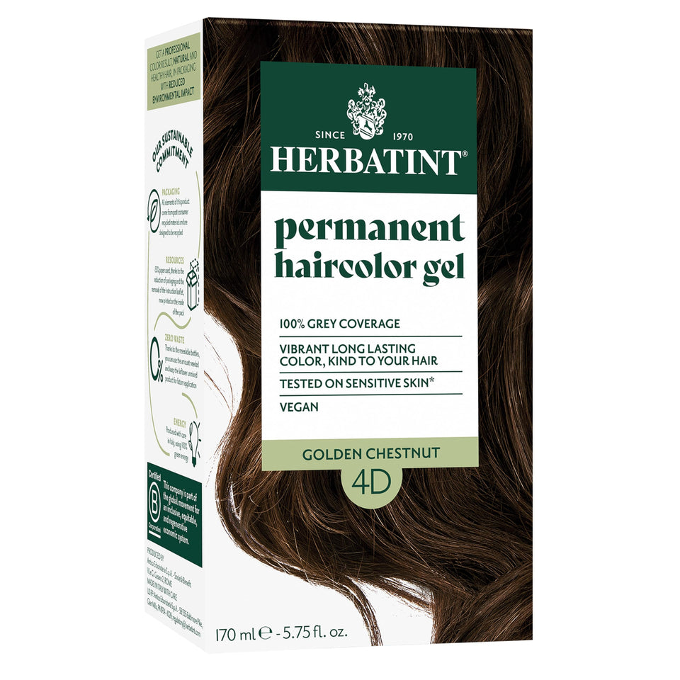 Herbatint front box showing 4D Golden Chestnut and benefits