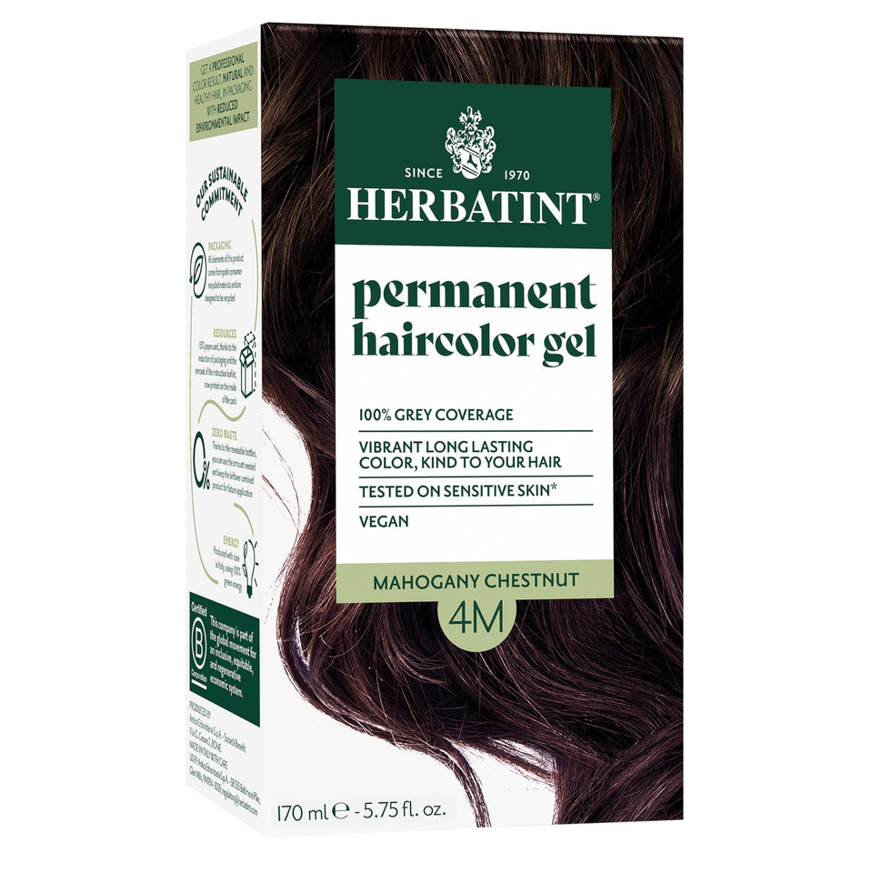 Herbatint 4M front packaging showing mahogany chestnut shade benefit vibrant color