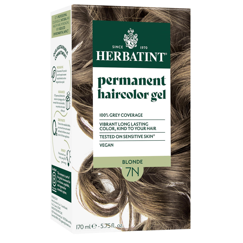 Herbatint front packaging showing shade 7N Blonde and benefits