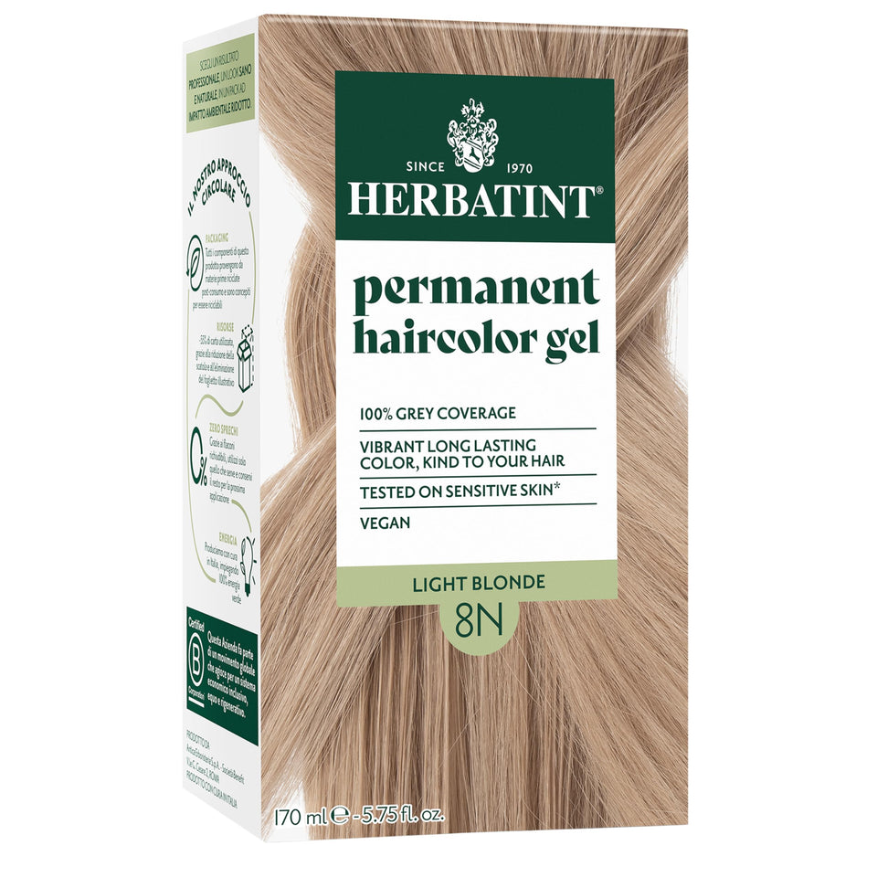 Herbatint front package showing 8N Light Blonde and benefits