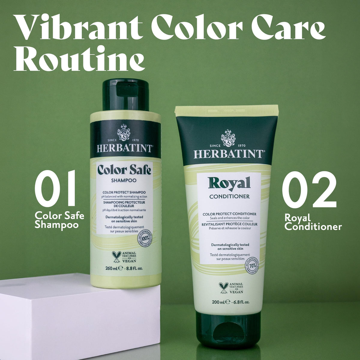 Herbatint bottle next to ruler showing 6.8 fl oz size for clarity