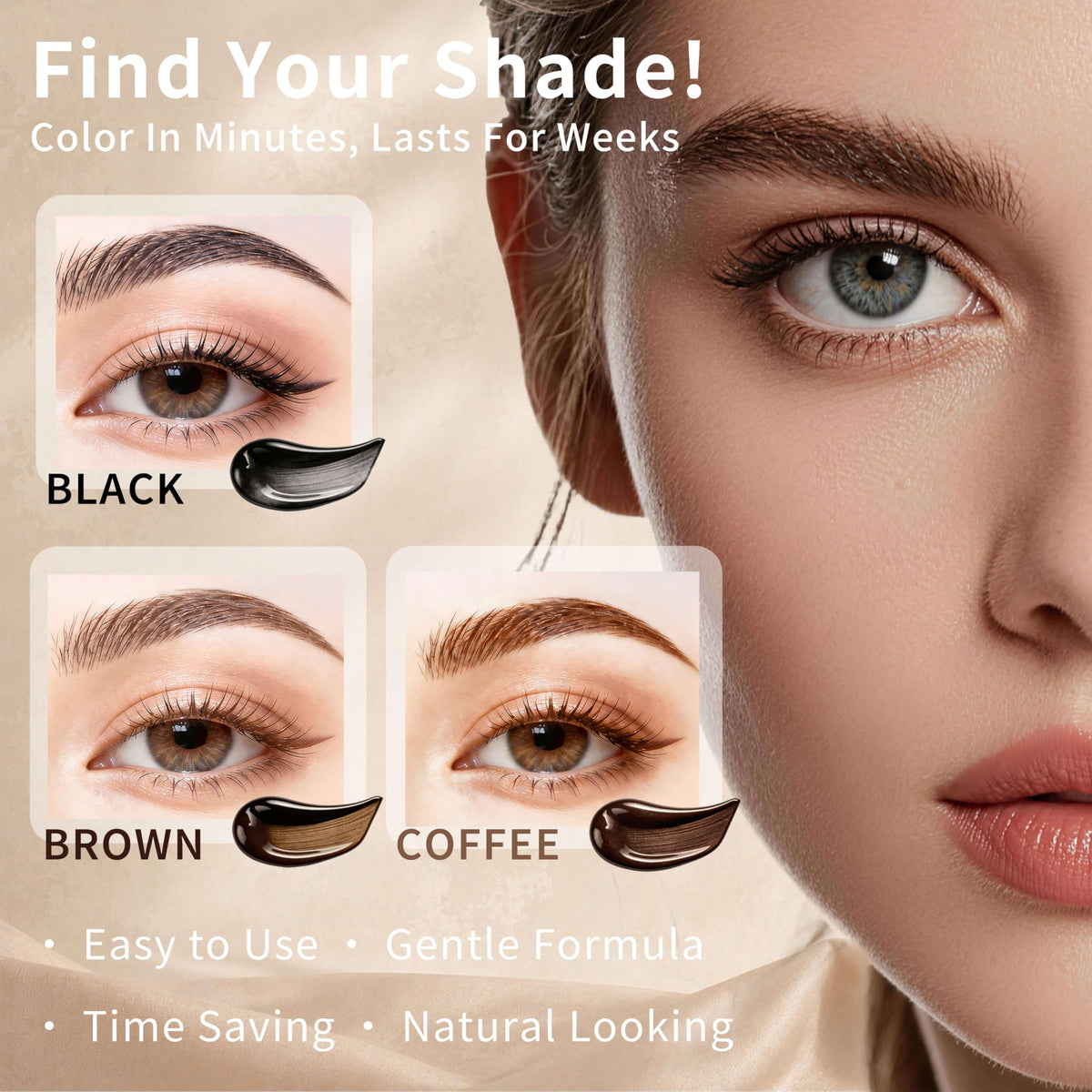 HerbBliss open tube texture of black tint highlighting smooth consistency