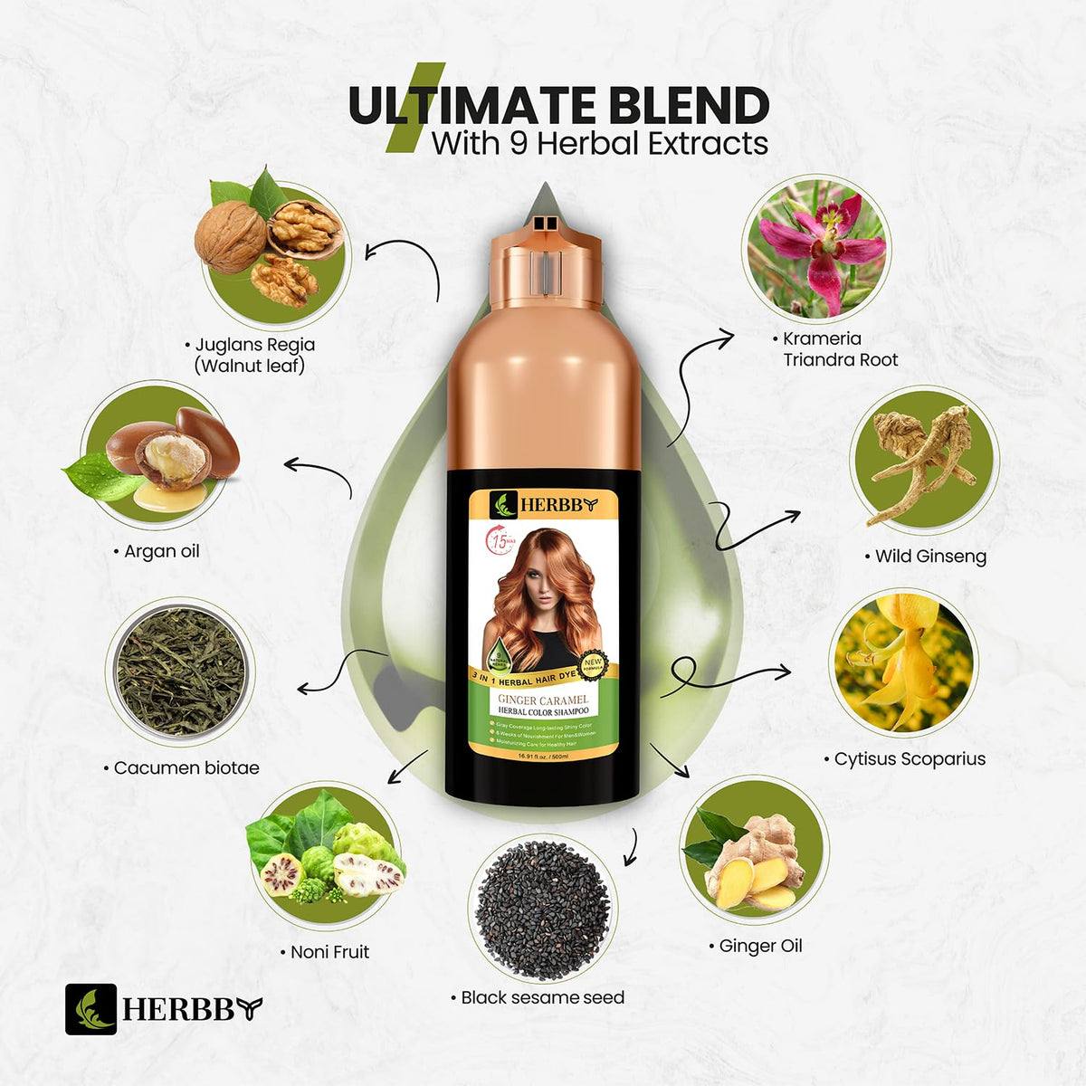 HERBBY application on dry hair with gloves showing simple at-home use benefit