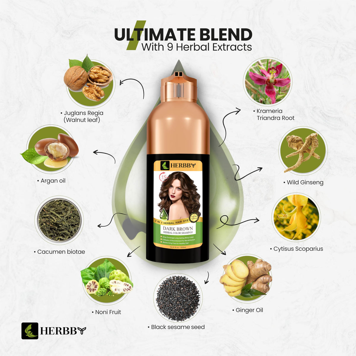 HERBBY foam on hair during application showing even coverage benefit
