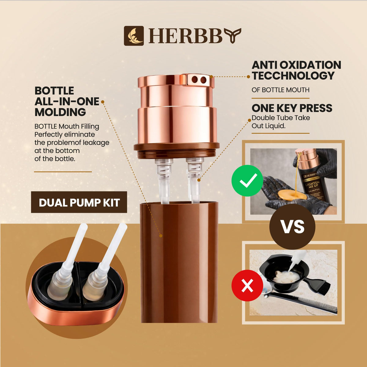 HERBBY bottle on bathroom shelf suggesting convenient at-home routine