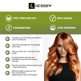 HERBBY bottle label details highlighting ingredients and low-ammonia benefit