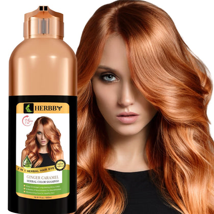 HERBBY ginger caramel front packaging showing 500ml bottle and label benefit