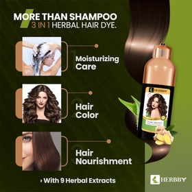 HERBBY smiling user with dark brown hair showing natural-looking benefit