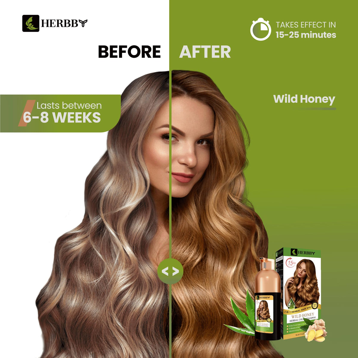 HERBBY back label with ingredients and nine herbal extracts benefit