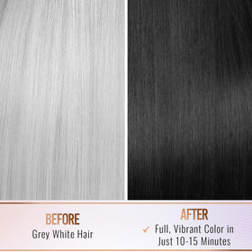 Applying Herbishh shampoo dye on wet hair delivering quick grey coverage