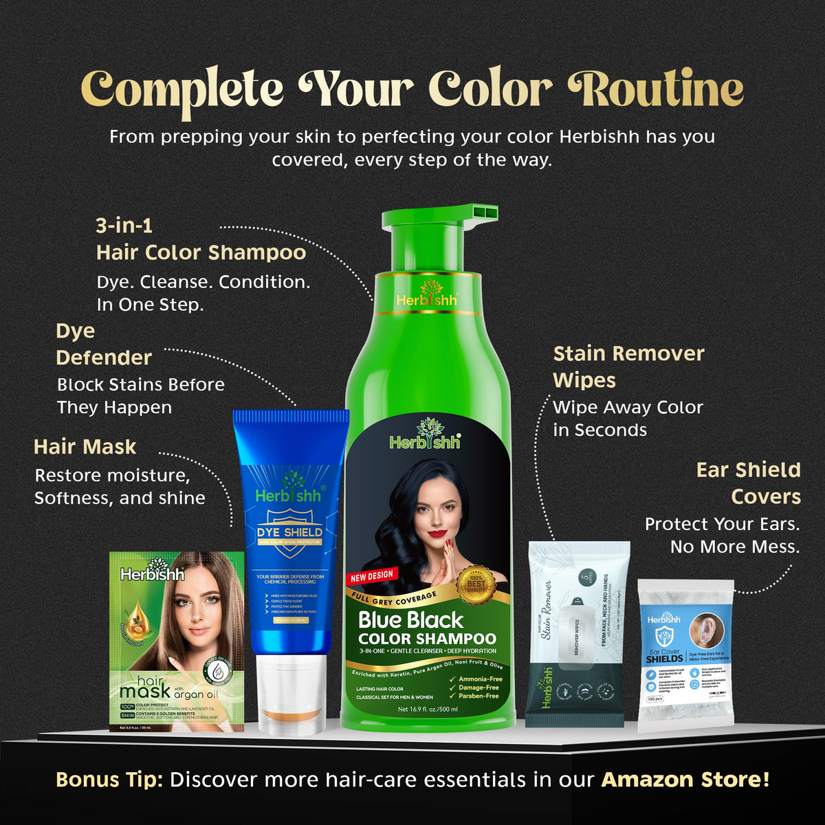 Herbishh ingredients argan olive noni close-up highlighting nourishing oils