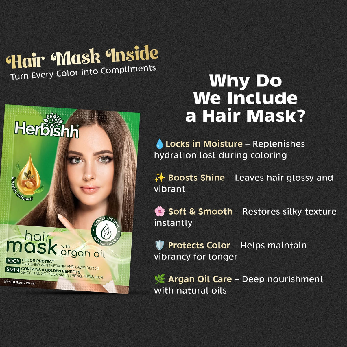 Rich lather of Herbishh black shampoo on hair demonstrating even color deposit