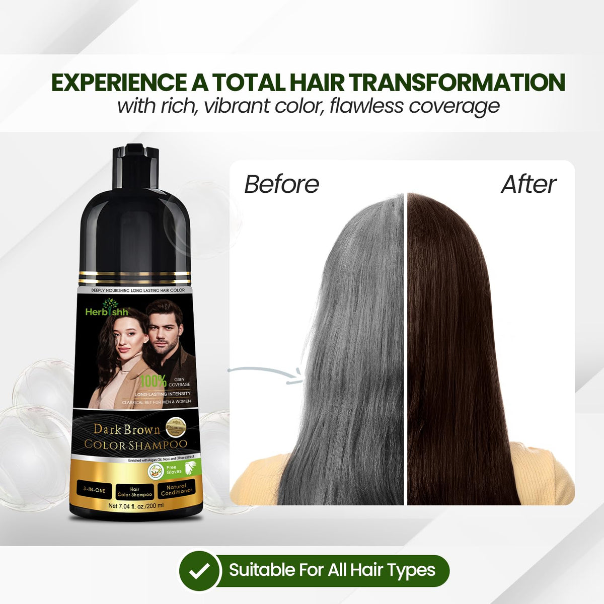 Herbishh on bathroom shelf in lifestyle scene, convenient everyday hair color solution benefit