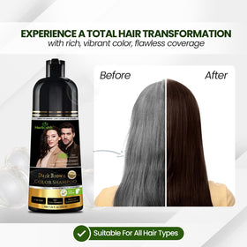 Herbishh on bathroom shelf in lifestyle scene, convenient everyday hair color solution benefit
